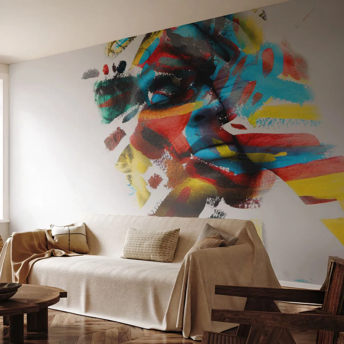 Photo Wallpaper Standard Eco - Colourful Personality - Abstraction, Piece, Graphics - 150x105 cm