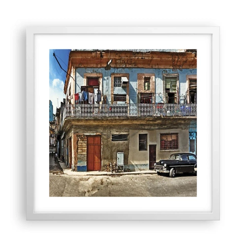 Poster in white frmae - Havana Style - 40x40 cm