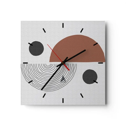 Wall clock - Clock on glass - Perfection of a Wheel - 30x30 cm