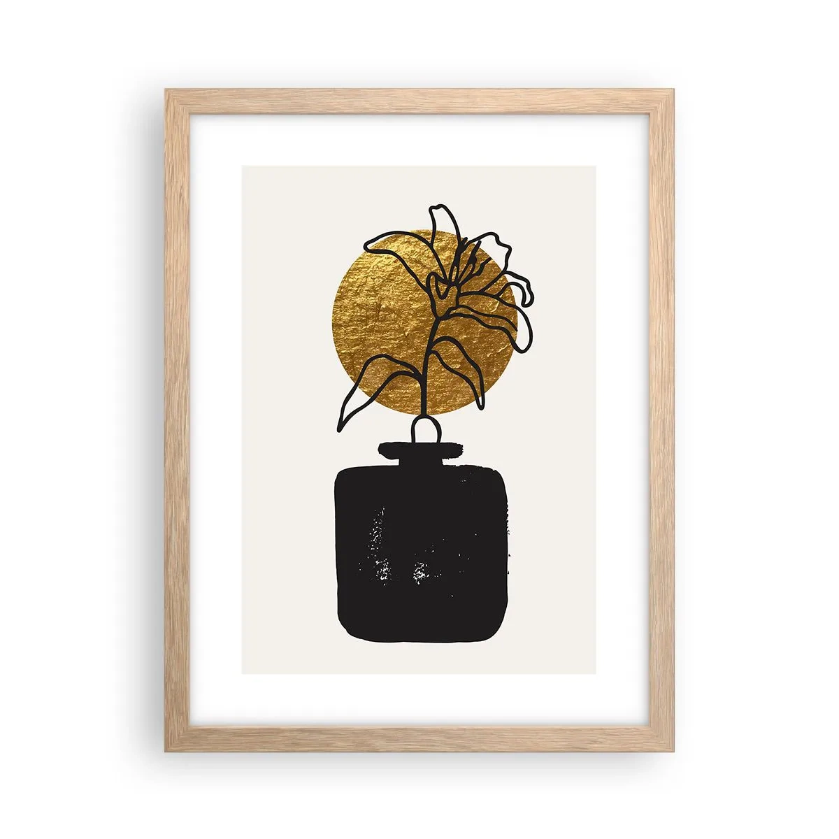 Poster in light oak frame - Beauty Precious as Gold - 30x40 cm