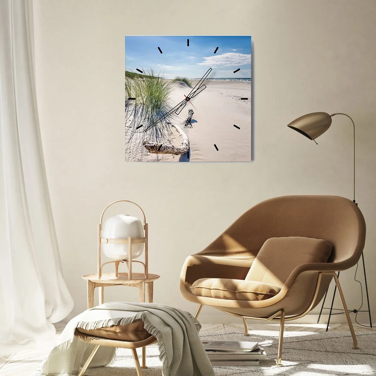 Wall clock - Clock on glass - The Most Beautiful? Baltic One - 30x30 cm