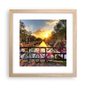 Poster in light oak frame - Spring Morning in Amsterdam - 30x30 cm