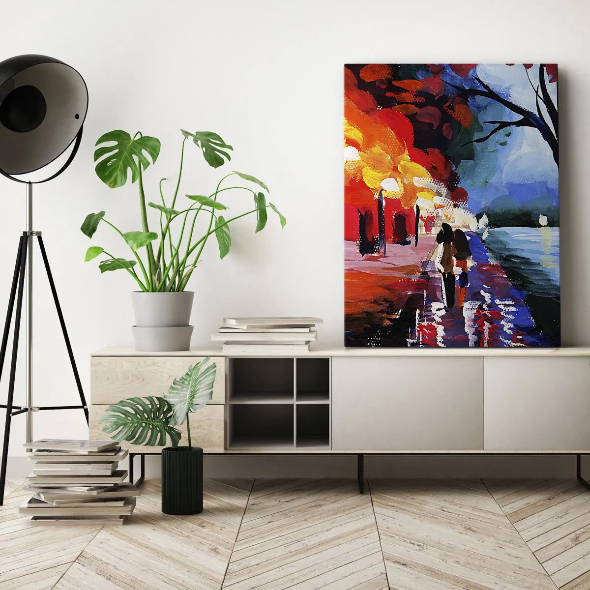 Canvas picture - Flaming Autumn in the Park - 65x120 cm