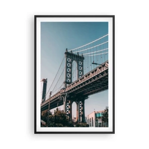 Poster in black frame - Over the City Waves - 61x91 cm
