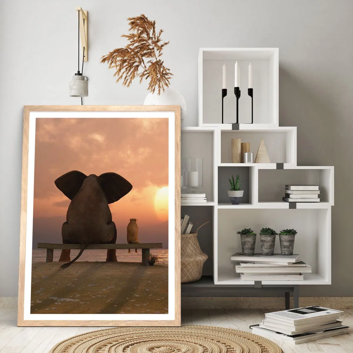 Poster in light oak frame - It Feels Good to Be Quiet Together - 70x100 cm