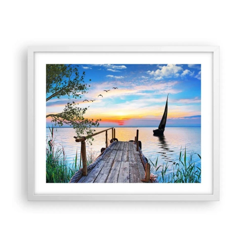 Poster in white frmae - Good Evening - 50x40 cm