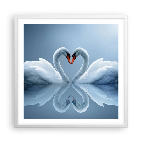 Poster in white frmae - Time for Love - 60x60 cm
