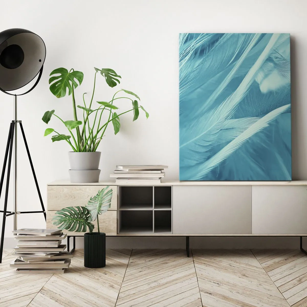 Canvas picture - Drowning in Feathers - 65x120 cm