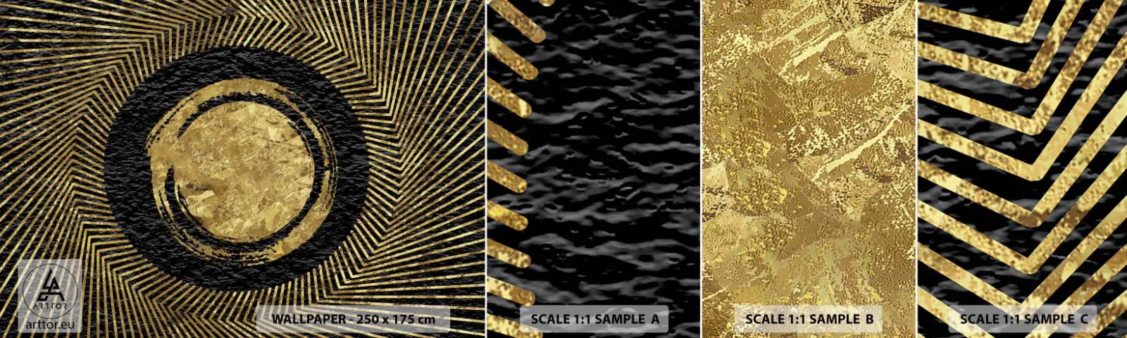 Photo Wallpaper Sample Self-Adhesive Deluxe Sticker - Composition Glamour - Art Deco, Modern, Glamour - 100x30 cm