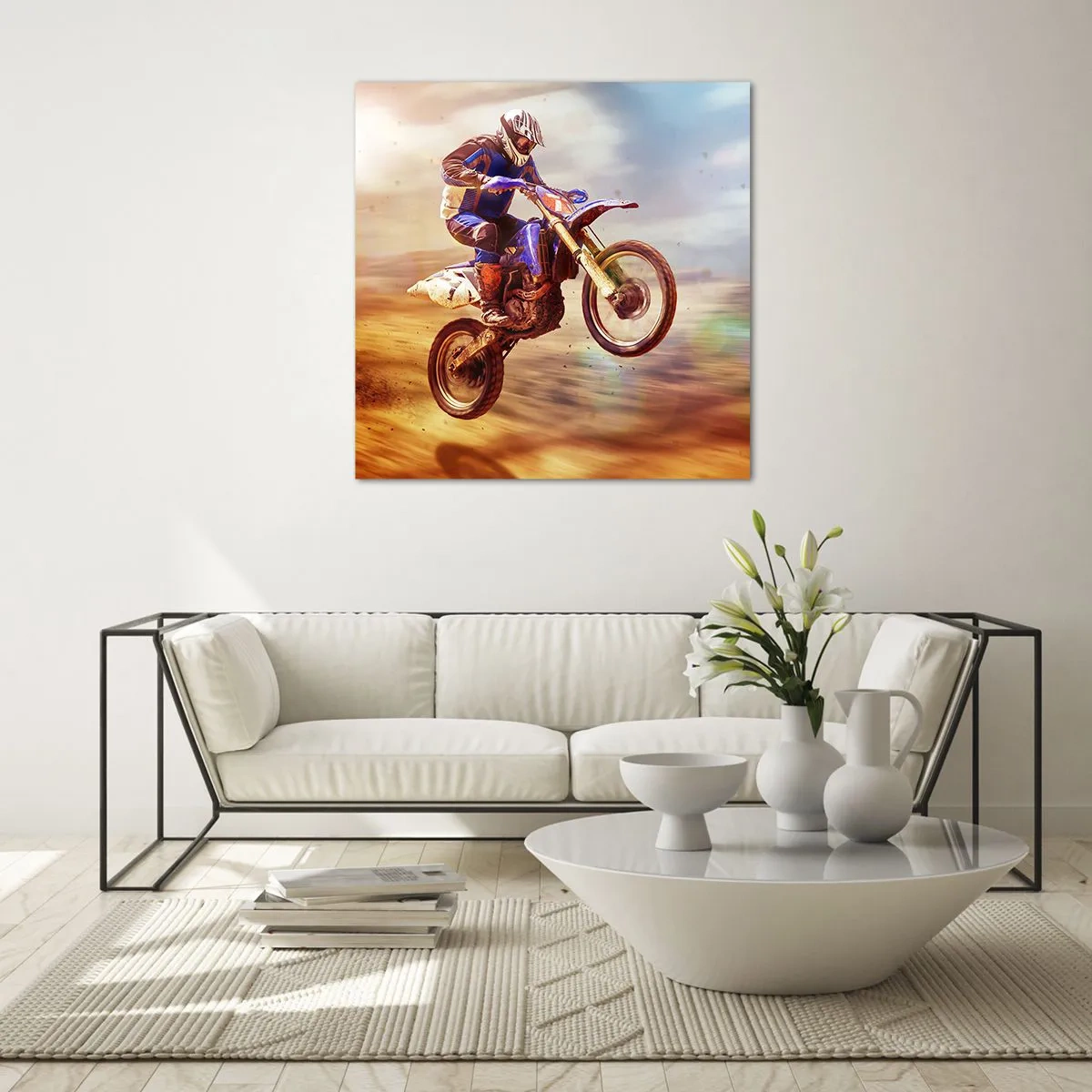 Glass picture - Motorcycle Dizziness - 40x40 cm