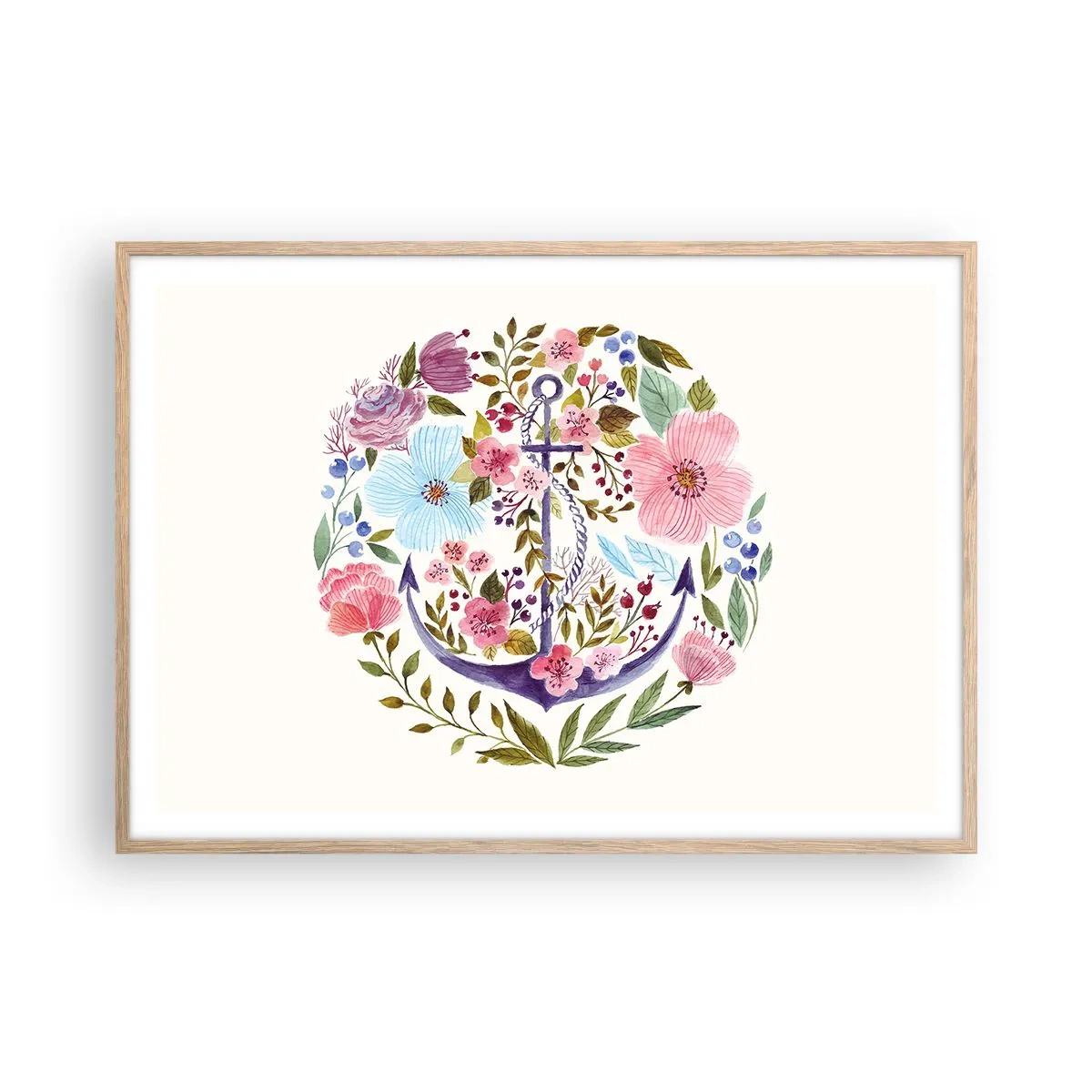 Poster in light oak frame - Good Dream of a Sailor - 100x70 cm