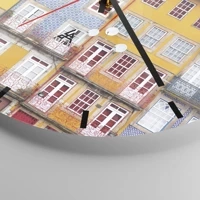 Clock face with lines