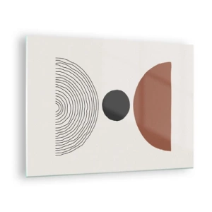 Glass picture - Abstract geometric forms on a light background - 70x50cm - In the Centre of Attention - Modern wall decoration for the living room and bedroom ARTTOR