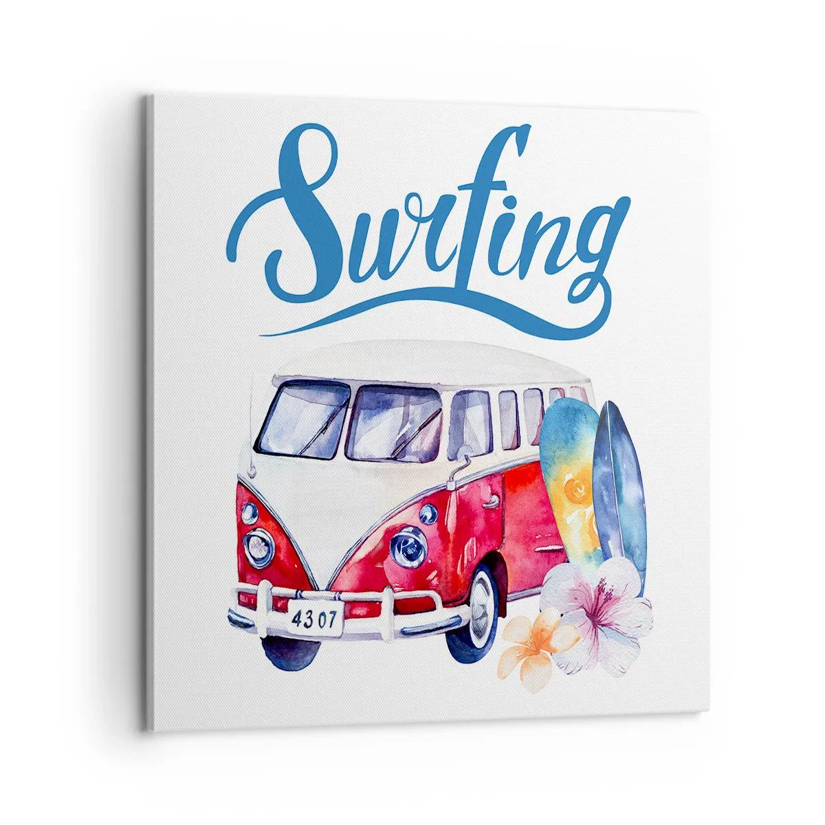 Canvas picture - Surfer's Van - 60x60 cm