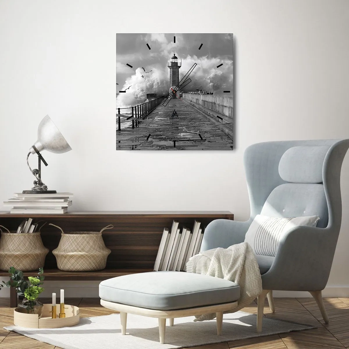 Wall clock - Clock on glass - Fearless - 30x30 cm