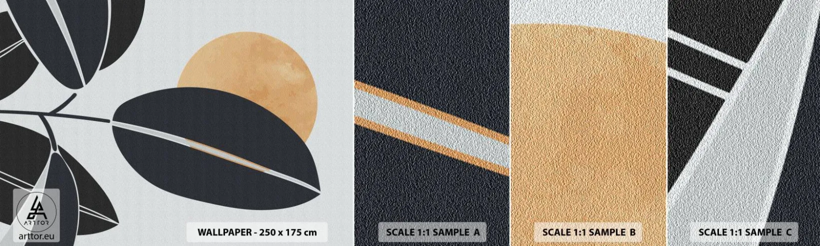 Photo Wallpaper Sample Standard Eco - Hot Summer's Day - Botany, Leaves, Minimalism - 100x30 cm