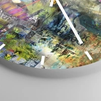 Clock face with lines