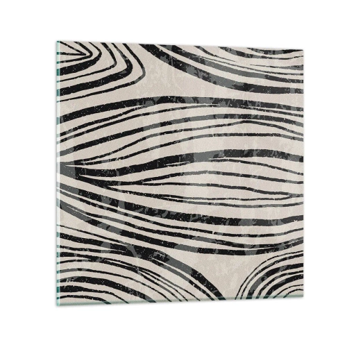 Glass picture - Spillover of Lines - 70x70 cm