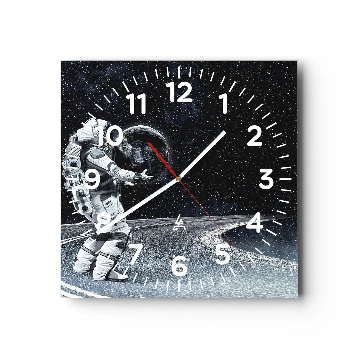 Wall clock - Clock on glass - On the Milky Way - 30x30 cm