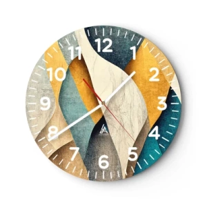 Wall clock - Clock on glass - Rhythm and Undulation - 40x40 cm