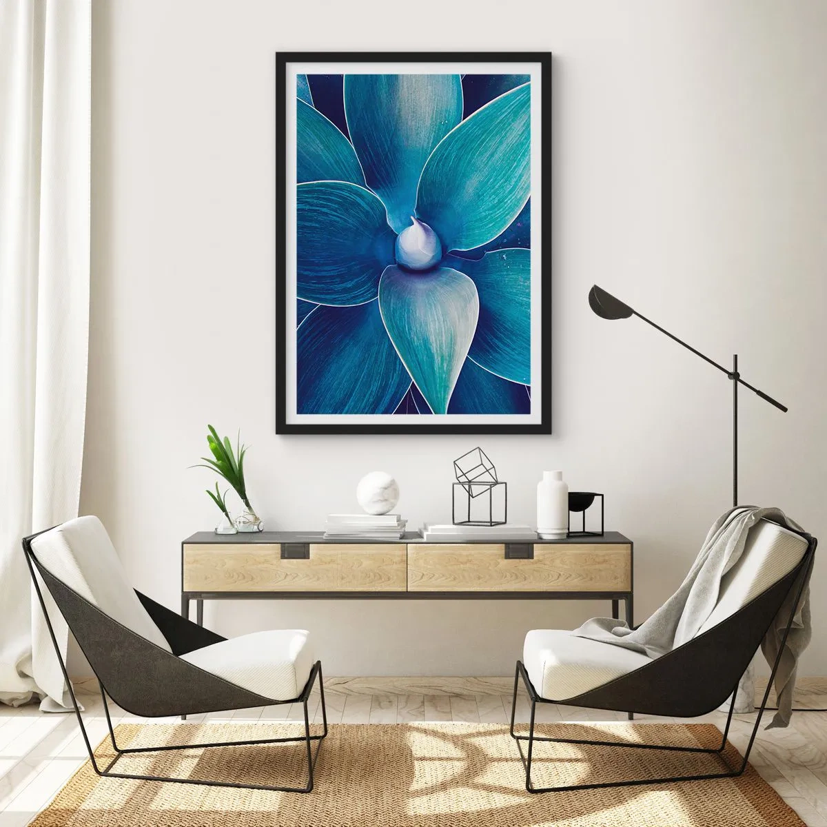 Poster in black frame - Blue from the Sky - 40x50 cm