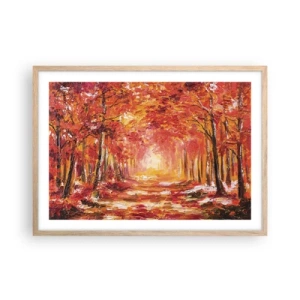 Poster in light oak frame - Copper Forest - 70x50 cm