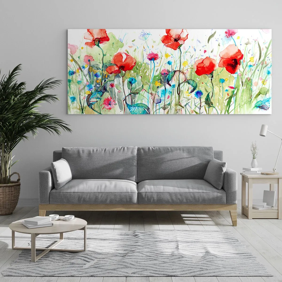 Glass picture - Meadow in May - 160x50 cm