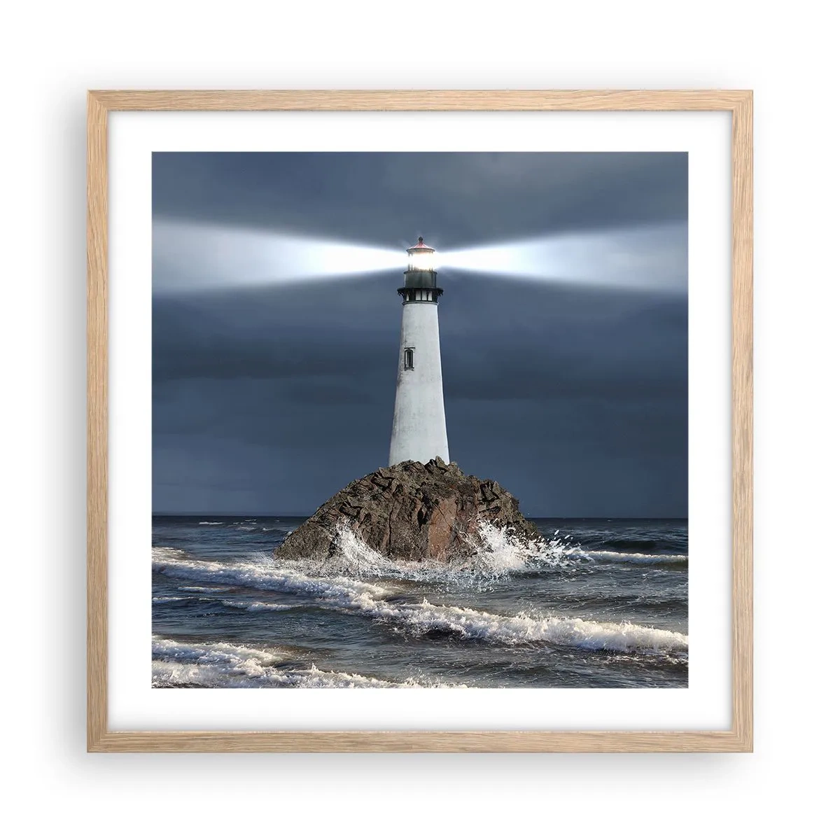 Poster in light oak frame - Here…Here…Here! - 50x50 cm