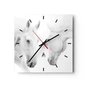 Wall clock - Clock on glass - Is this friendship…? - 30x30 cm
