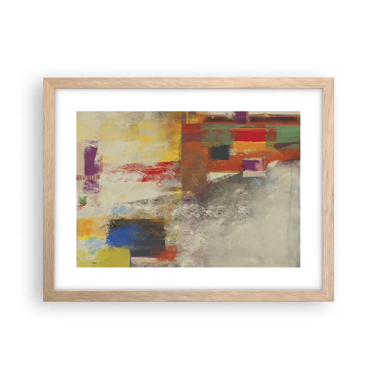 Poster in light oak frame - Geometry of Colours - 40x30 cm
