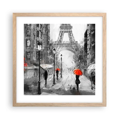 Poster in light oak frame - All Roads Lead to Her - 40x40 cm