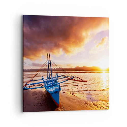 Canvas picture - After a Long Day, Stretching on the Sand - 70x70 cm