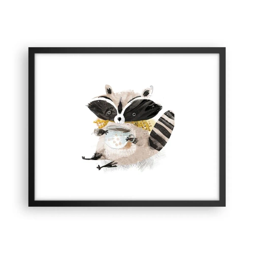 Poster in black frame - My Friend Raccoon - 50x40 cm
