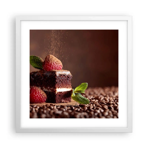 Poster in white frmae - Life Is Sweet - 40x40 cm