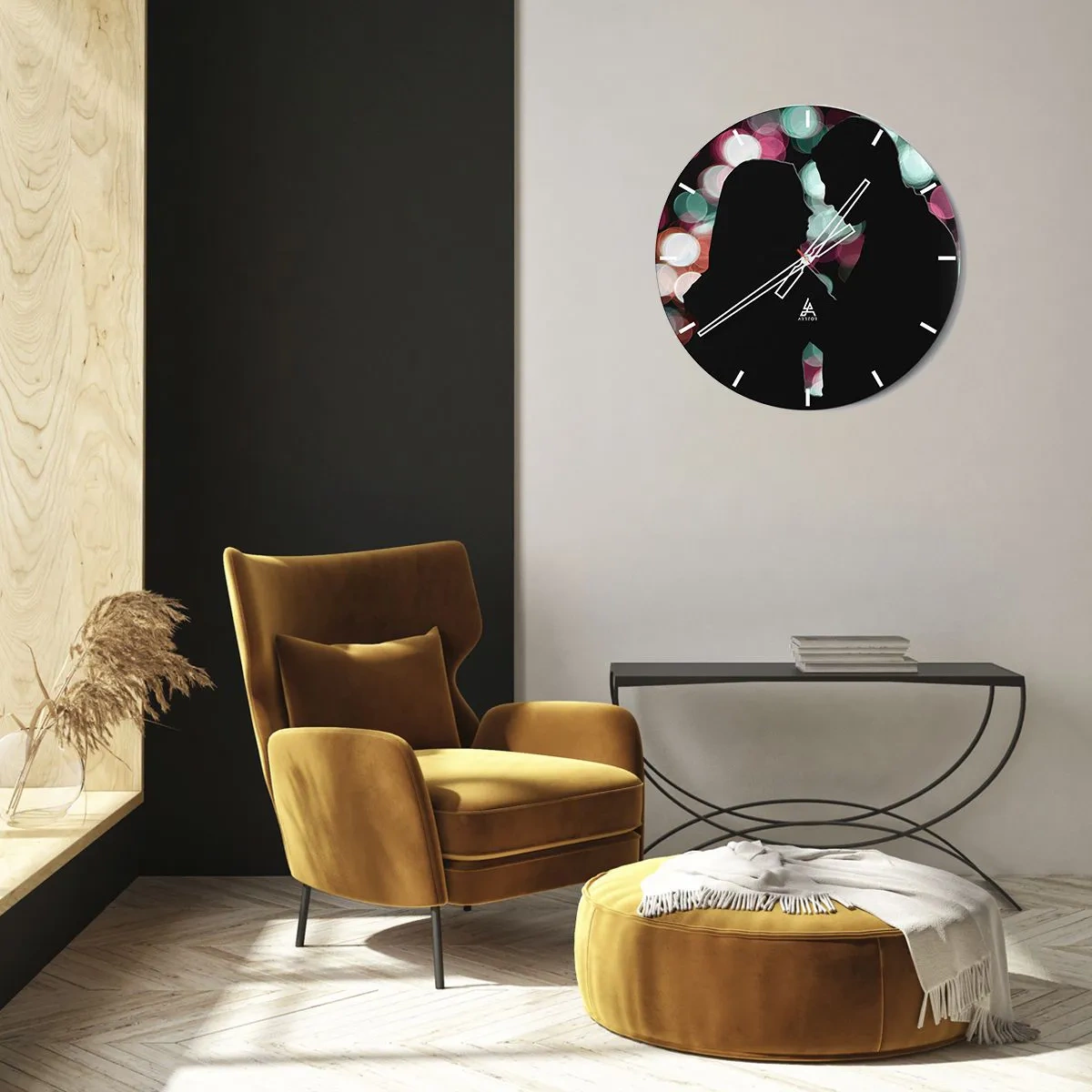 Wall clock - Clock on glass - Yes! - 40x40 cm