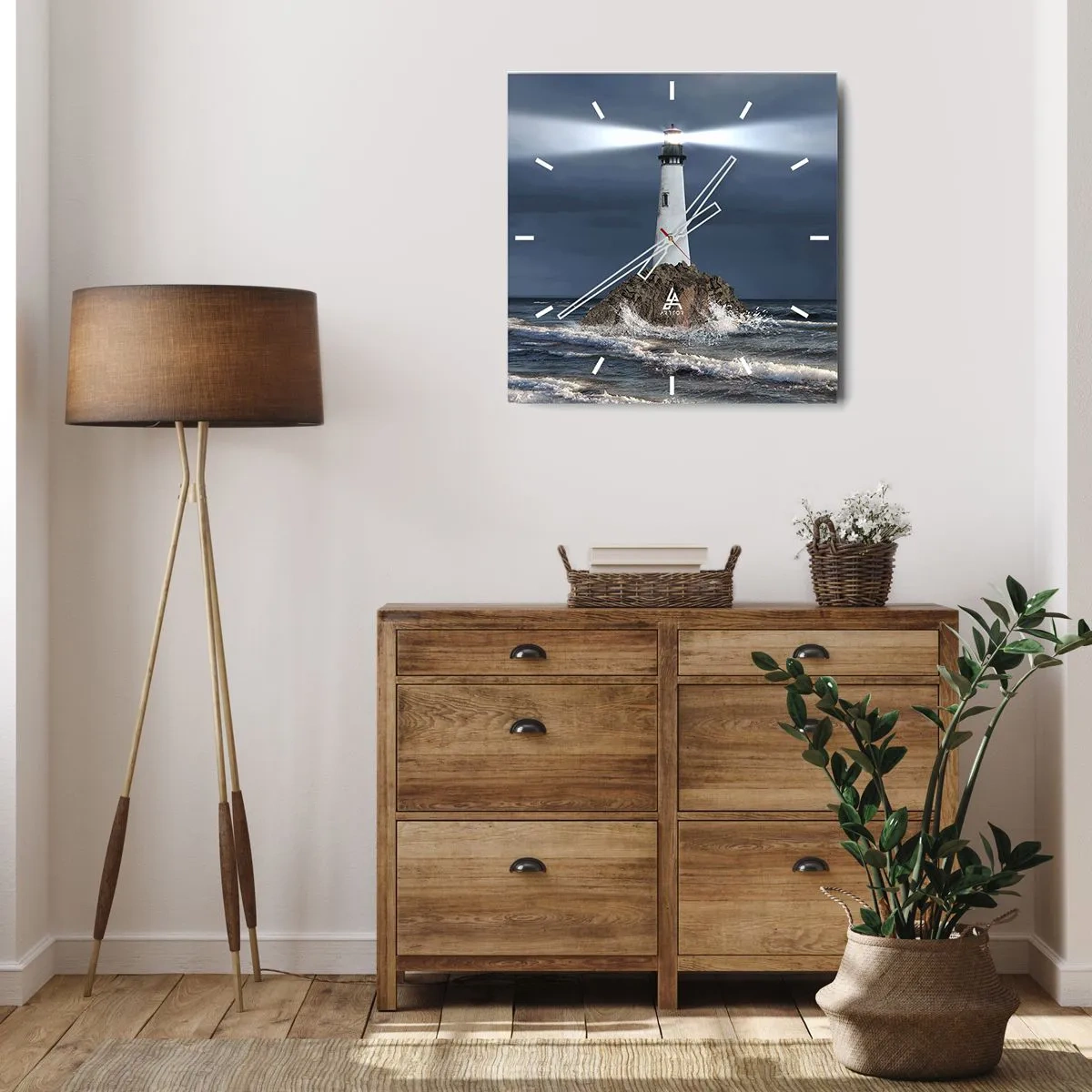 Wall clock - Clock on glass - Here…Here…Here! - 30x30 cm