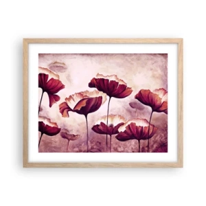 Poster in light oak frame - Red and White Flake - 50x40 cm