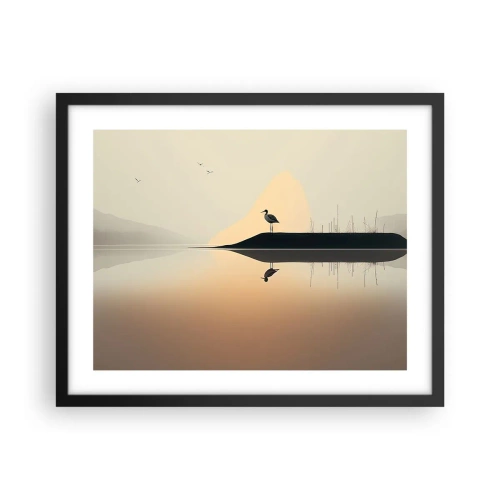 Poster in black frame - Gentleman on the Lake - 50x40 cm