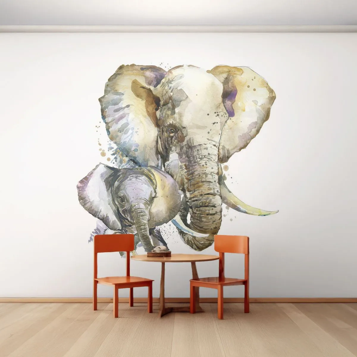 Self-Adhesive Photo Wallpaper Deluxe Sticker - It's Best at Mum's - Animals, Elephant, Graphics - 250x175 cm