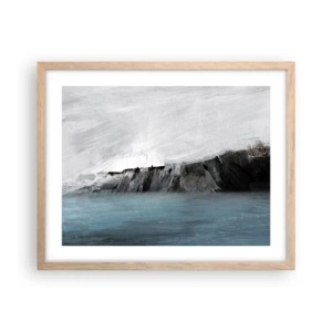 Poster in light oak frame - Water-Earth: Clash of Elements - 50x40 cm