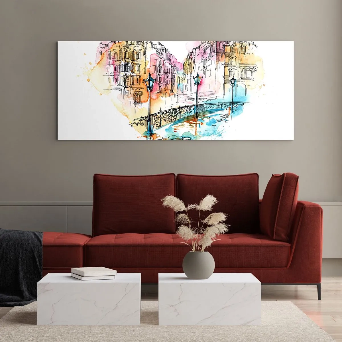 Glass picture - Heart of a City - 90x30 cm