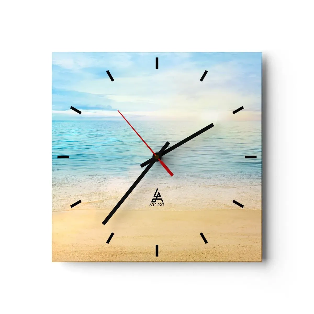 Wall clock - Clock on glass - The Big Blue - 30x30 cm