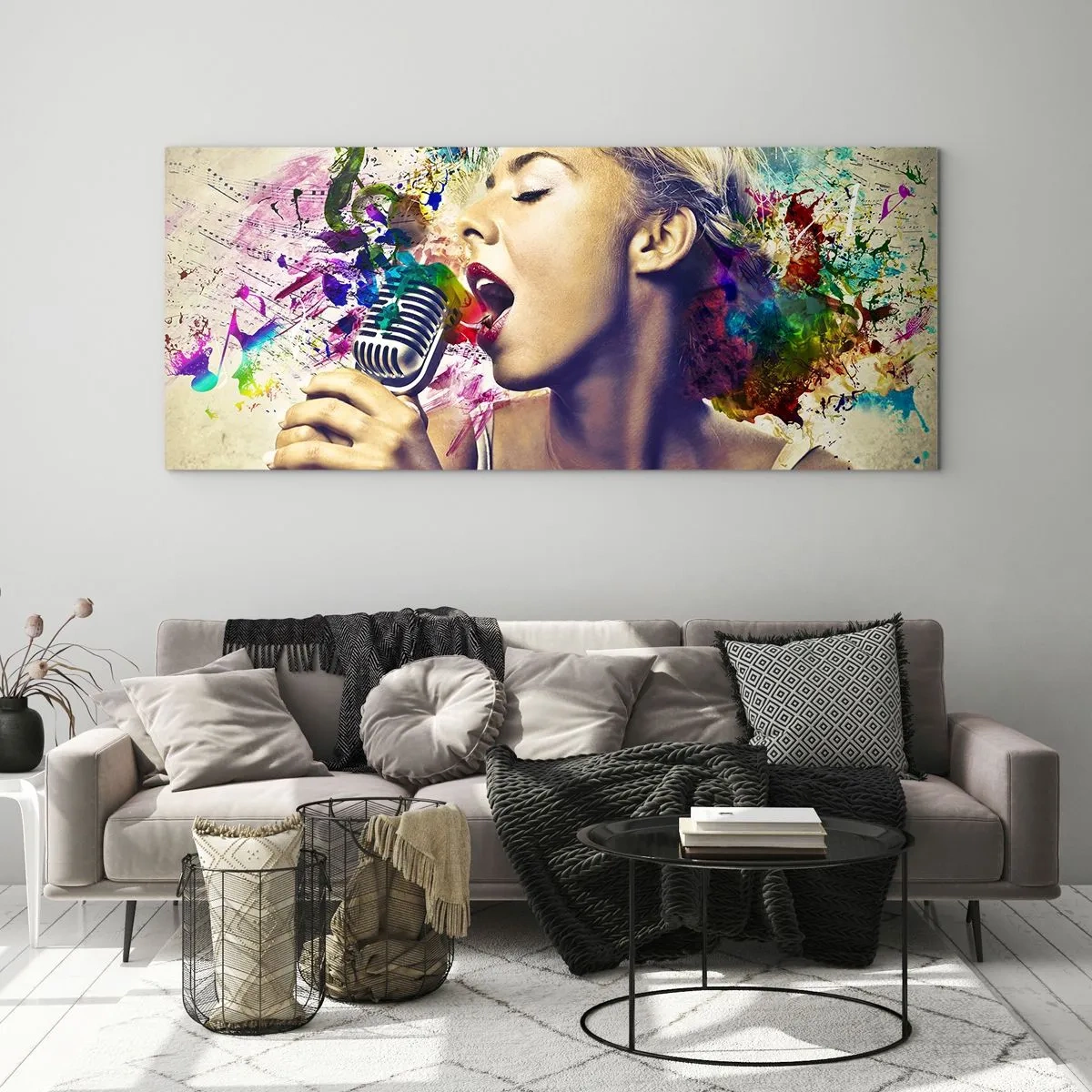 Glass picture - Painting the World with One's Voice - 140x50 cm