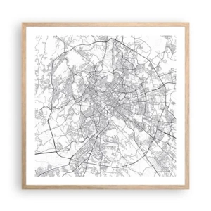 Poster in light oak frame - Roman Circle - 60x60 cm