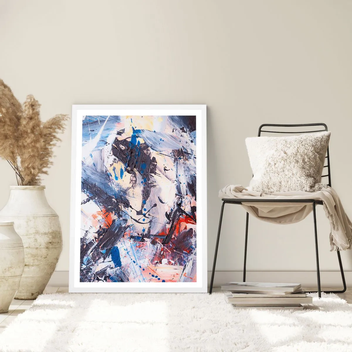 Poster in white frmae - Crazy Dance of Abstraction - 50x70 cm