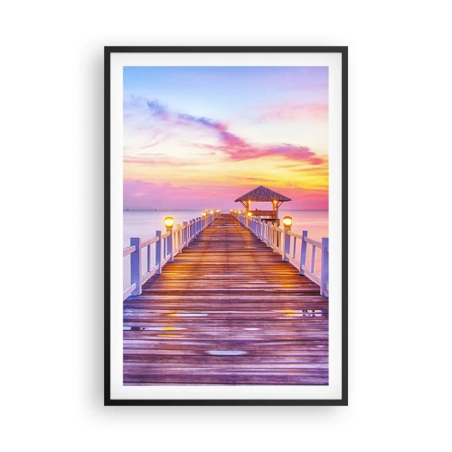 Poster in black frame - Lilac and Gold Silence of an Evening - 61x91 cm