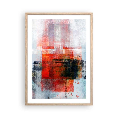 Poster in light oak frame - Glowing Composition - 50x70 cm