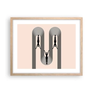 Poster in light oak frame - Upside Down - 50x40 cm