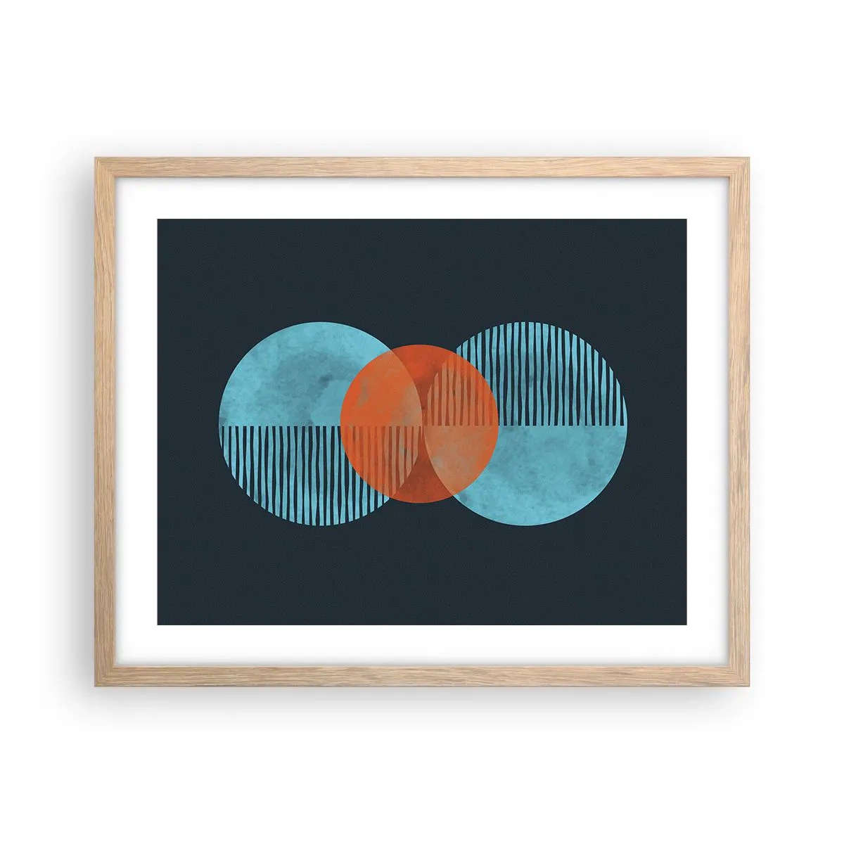 Poster in light oak frame - Symmetrical Composition - 50x40 cm