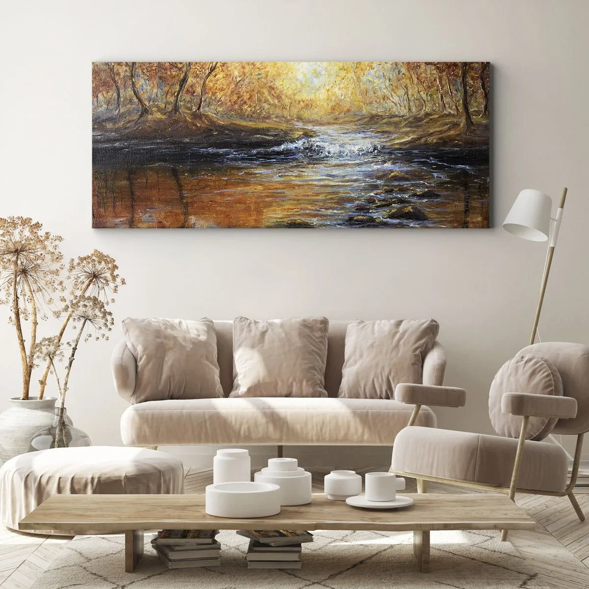 Canvas picture - Golden Brook - 140x50 cm